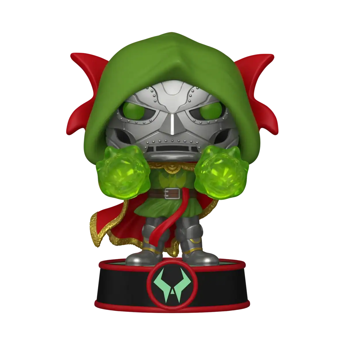 Funko POP Super Grail light-up Sorcerer Supreme Doom figure on a circular base.