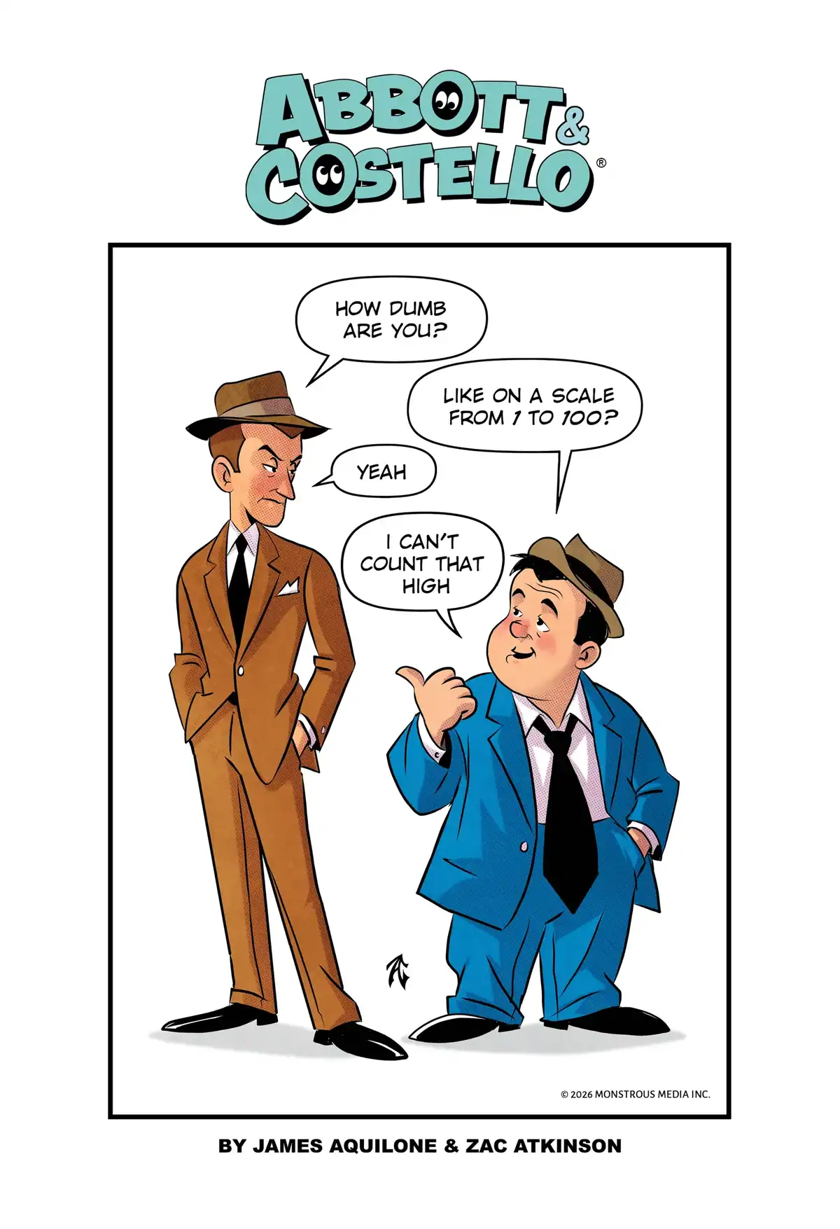 Interior comic page from Abbott and Costello Meet the Monsters featuring Bud and Lou in a monster-filled adventure.