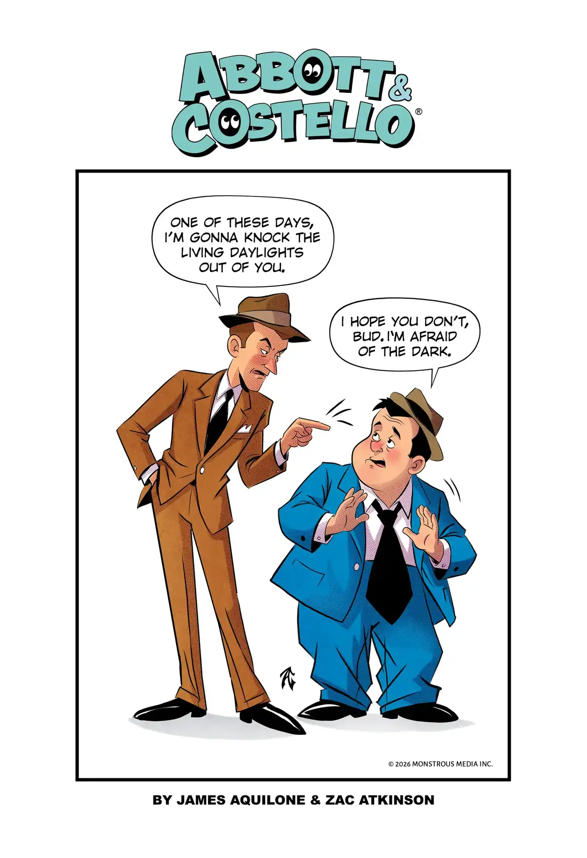 Interior comic page from Abbott and Costello Meet the Monsters.