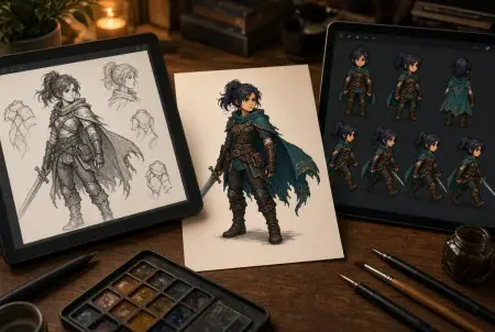 Design, animate, and import. A practical pipeline that takes an RPG character from concept art to something you can control.