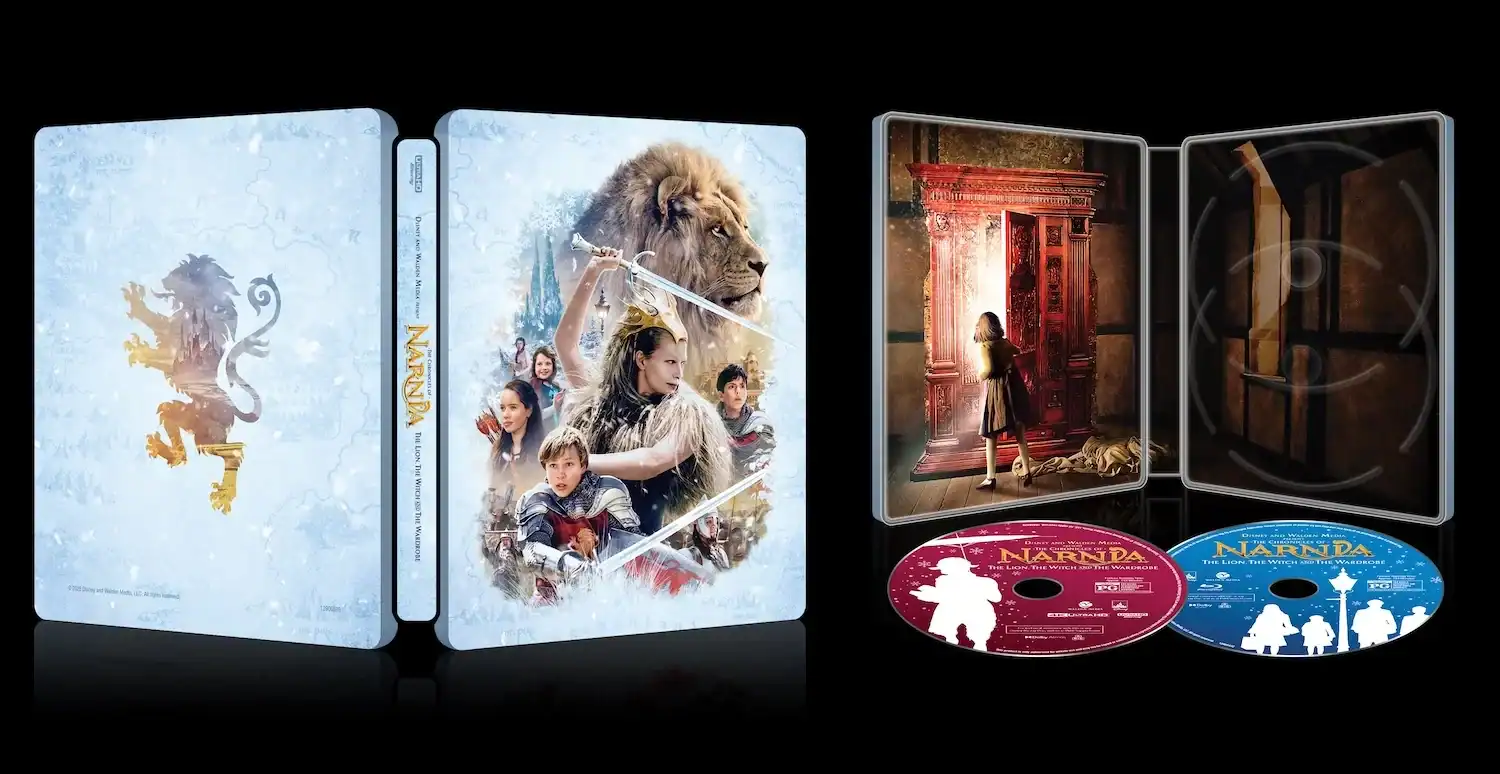 The Chronicles of Narnia: The Lion, the Witch and the Wardrobe 4K UHD SteelBook packaging and discs.
