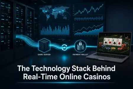 Inside The Technology Stack That Keeps An Online Casino Running In Real Time Server racks and live monitoring illustrating the real-time technology stack of an online casino