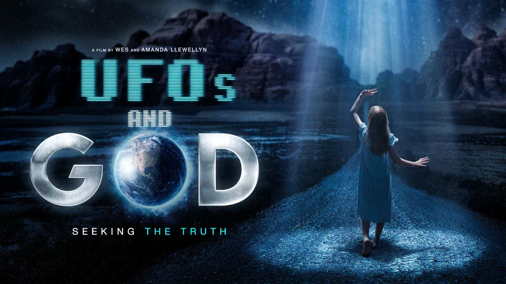 Official poster for UFOs and God, directed by Wes and Amanda Llewellyn.