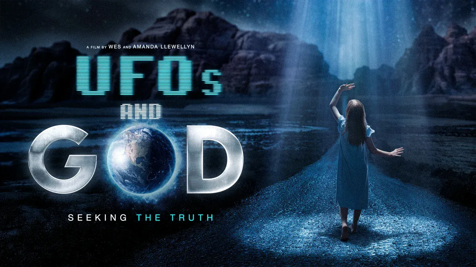 Official poster for UFOs and God, directed by Wes and Amanda Llewellyn.