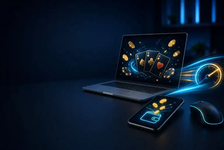 Fast withdrawal and payout concept for an online gaming platform.